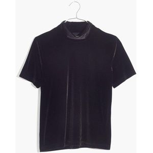NWOT MADEWELL BLACK VELVET TURTLENECK MOCKNECK